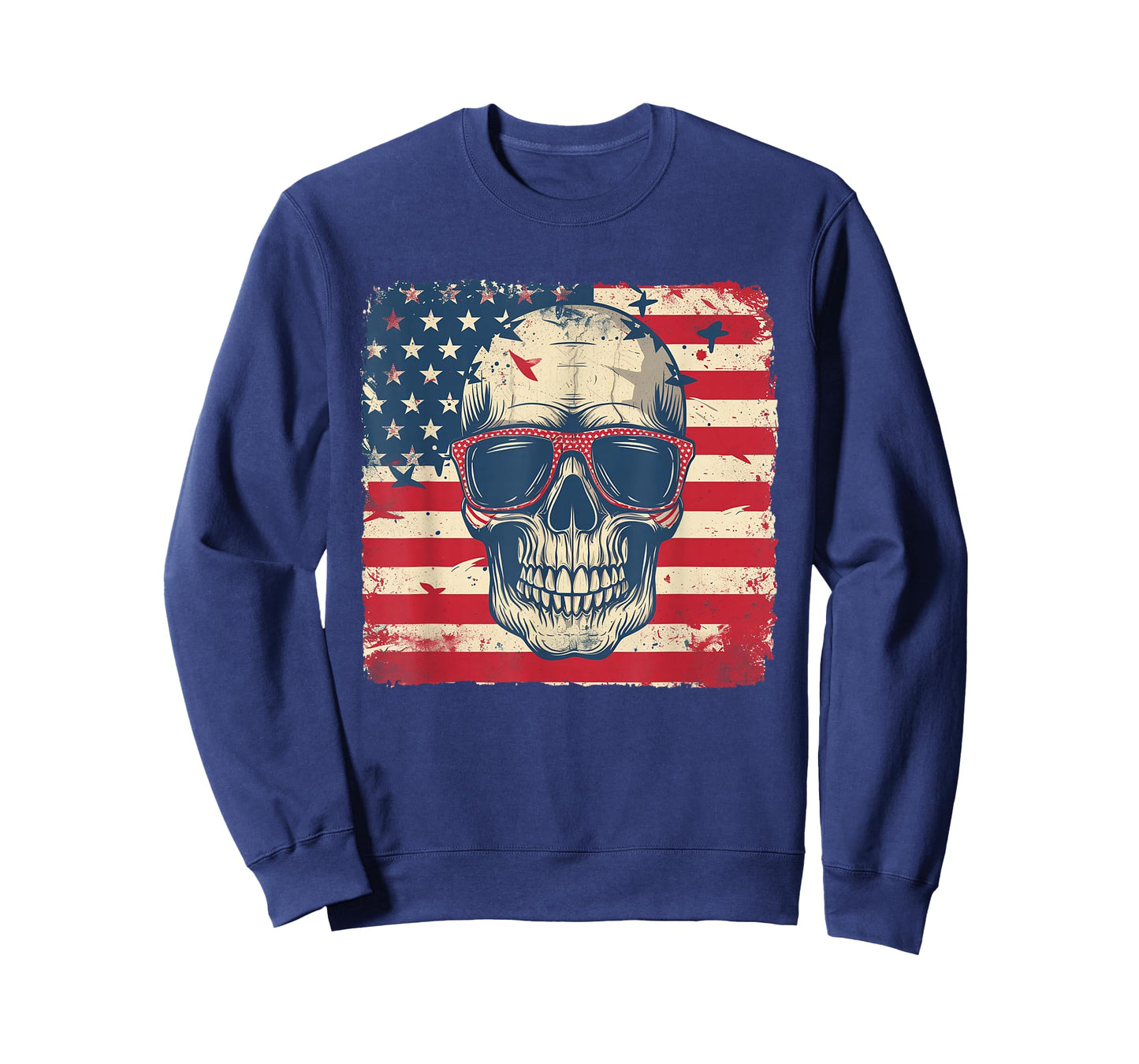 Patriotic 4th of July Shirt Skull Men Women Kids T-Shirt