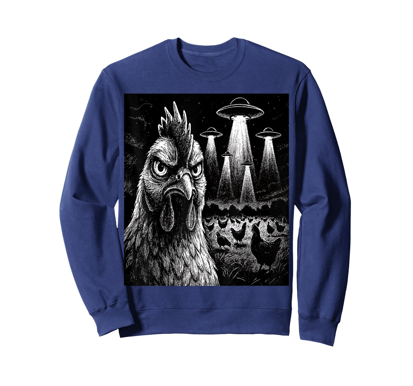 Funny Chicken Rooster Selfie Chicken with Weird Aliens T-Shirt