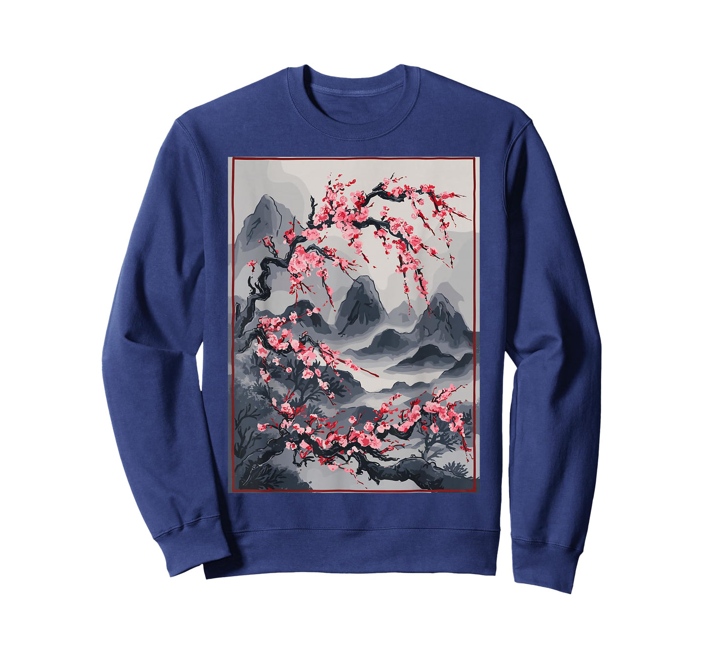 Vintage Cherry Blossom Landscape - Japanese Graphical Art T-Shirt