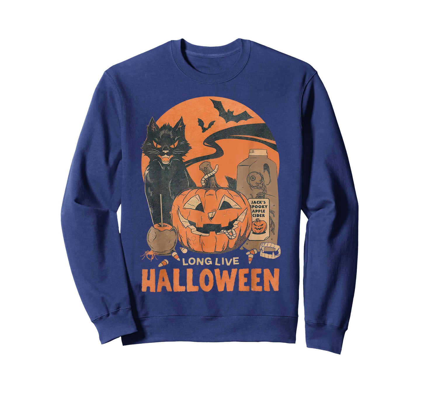 Long Live Halloween Black Cat Jack O Lantern Spooky Season T-Shirt