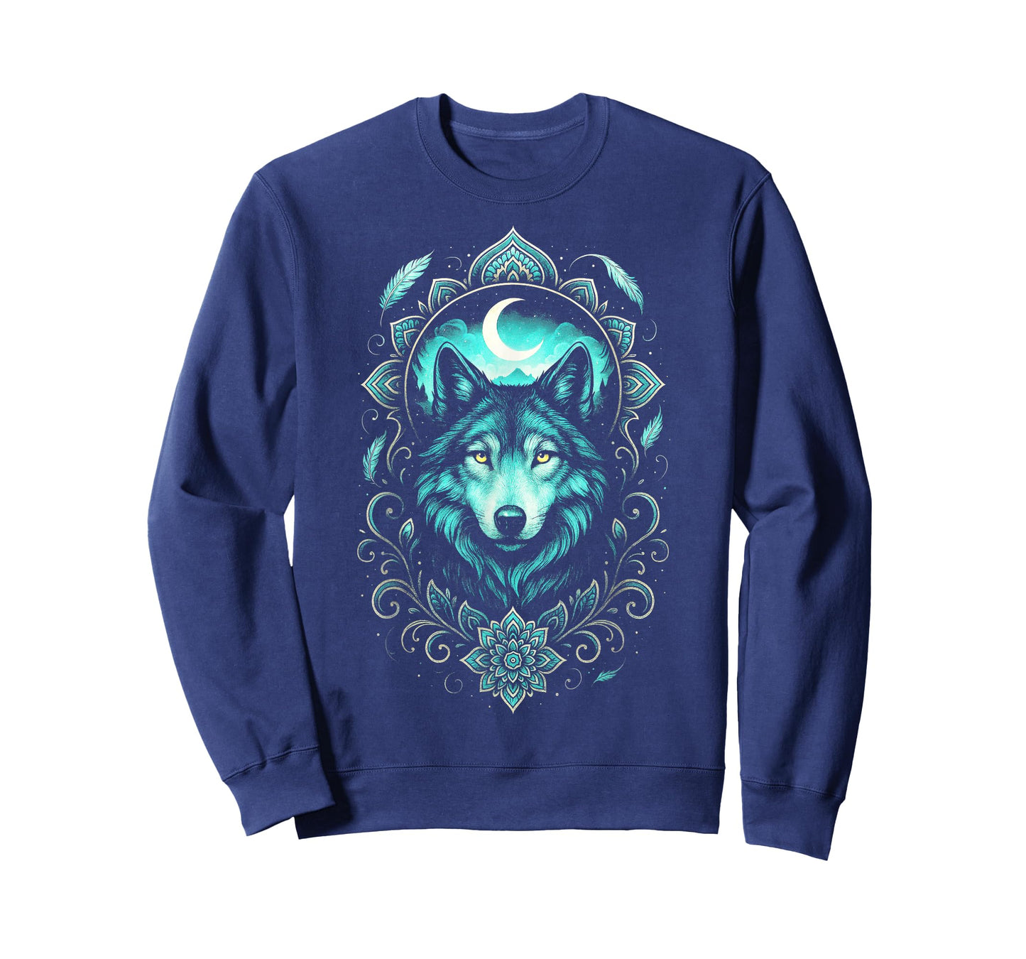 Wolf Nature Mystical Bohemian Tribal Fantasy T-Shirt