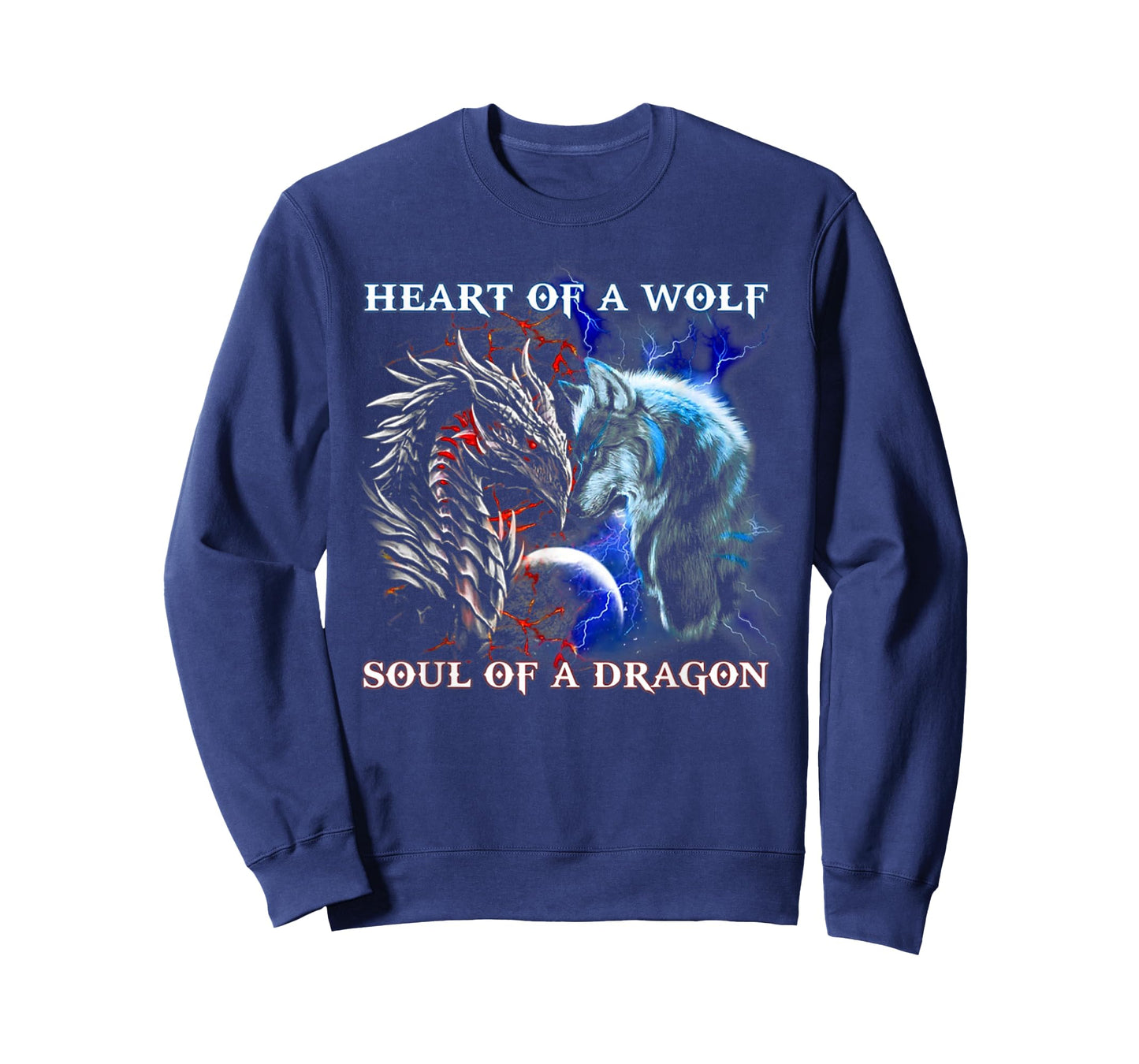 Heart of Wolf Soul of a Dragon - Cool Dragon - Wolf Warrior T-Shirt