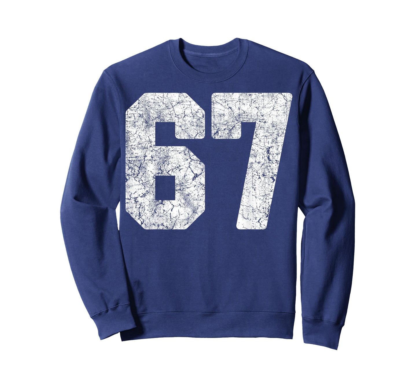 Distressed White Number 67 Jersey Player Uniform #67 Grunge T-Shirt