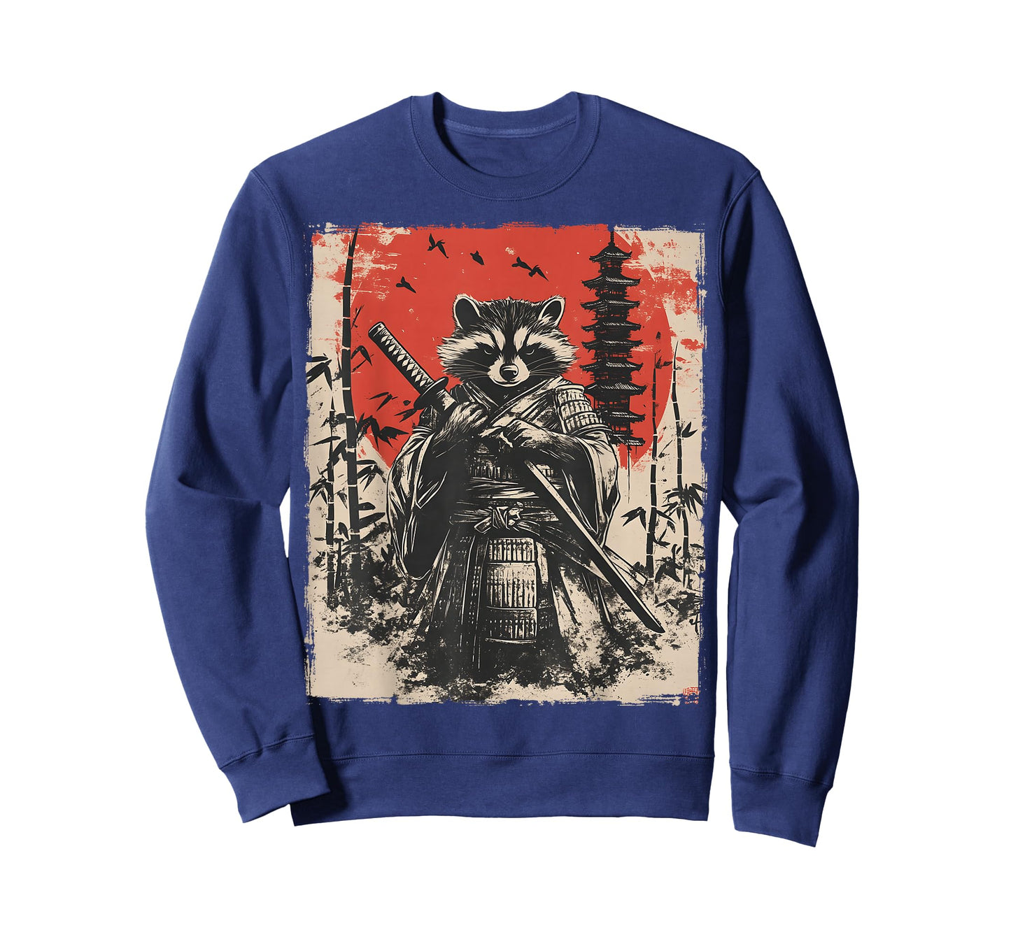Samurai Raccoon Japanese Funny Vintage Ukiyo-e Art T-Shirt