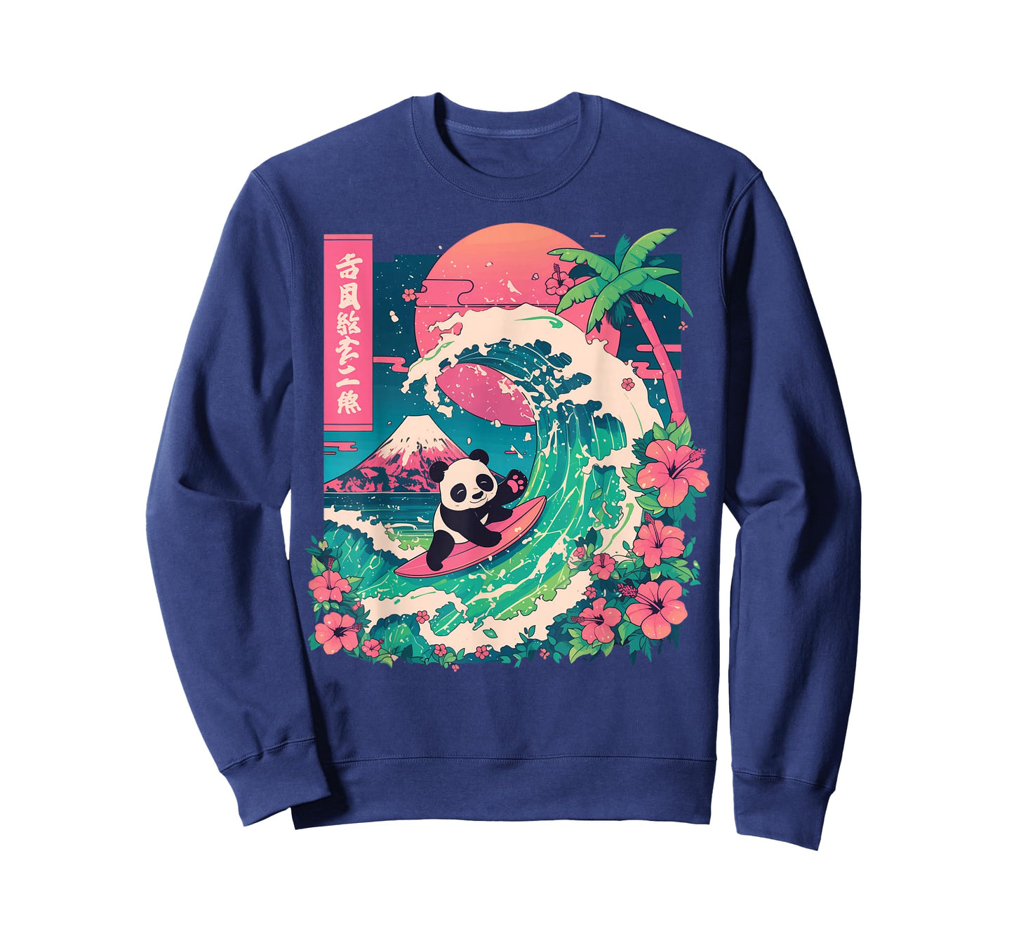 Panda Surfing Japanese Wave Great Wave T-Shirt