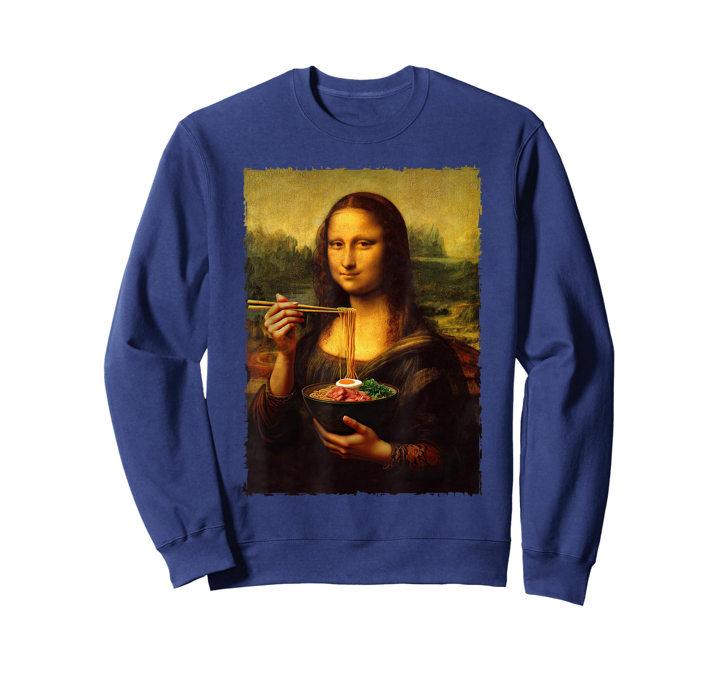 Mona Lisa Eating Ramen Japanese Noodles Art Teacher T-Shirt