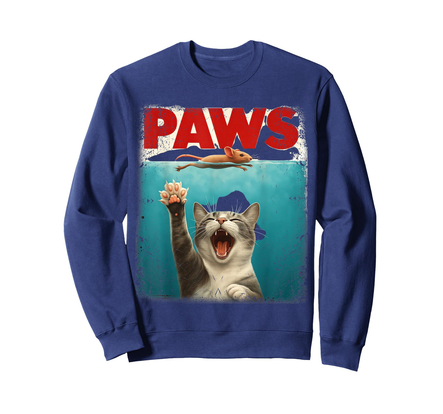PAWS Parody Cat Mouse Humorous Cat Chasing Mouse Kitten T-Shirt for Men Women Kids