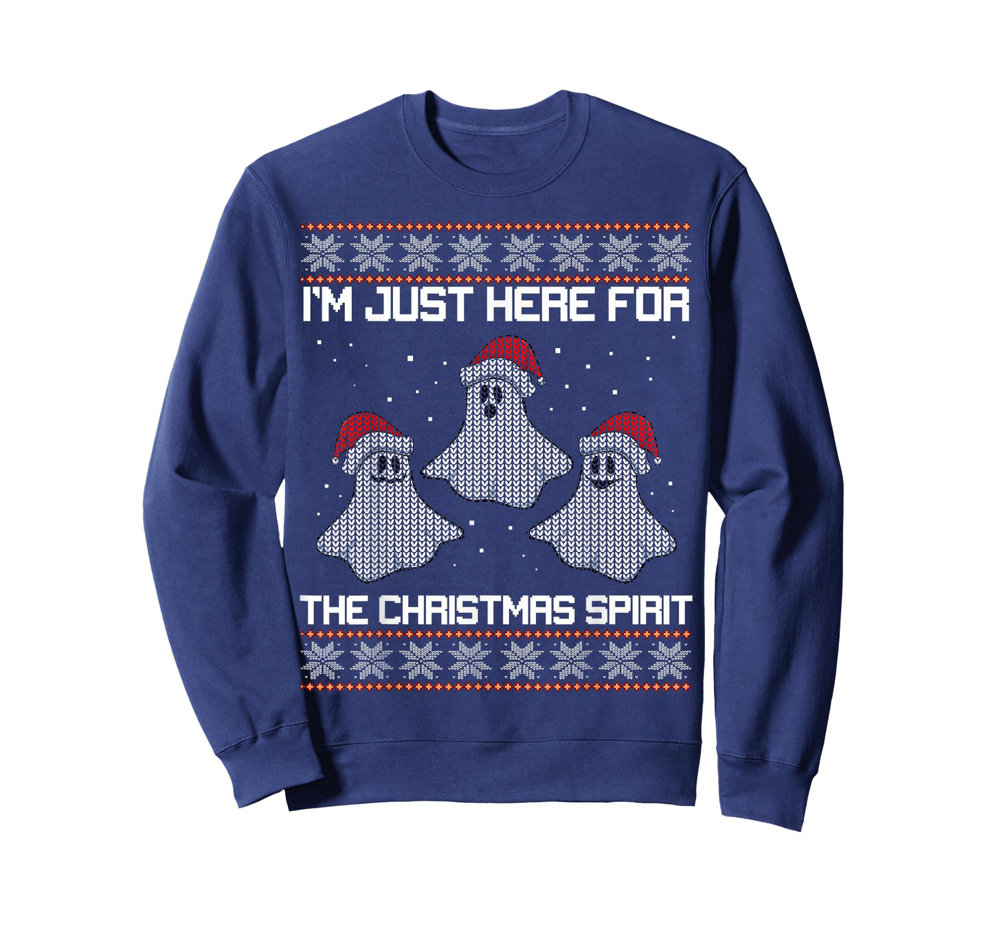 Ugly X-Mas Party Ghost I'm Just Here For Christmas Spirit T-Shirt