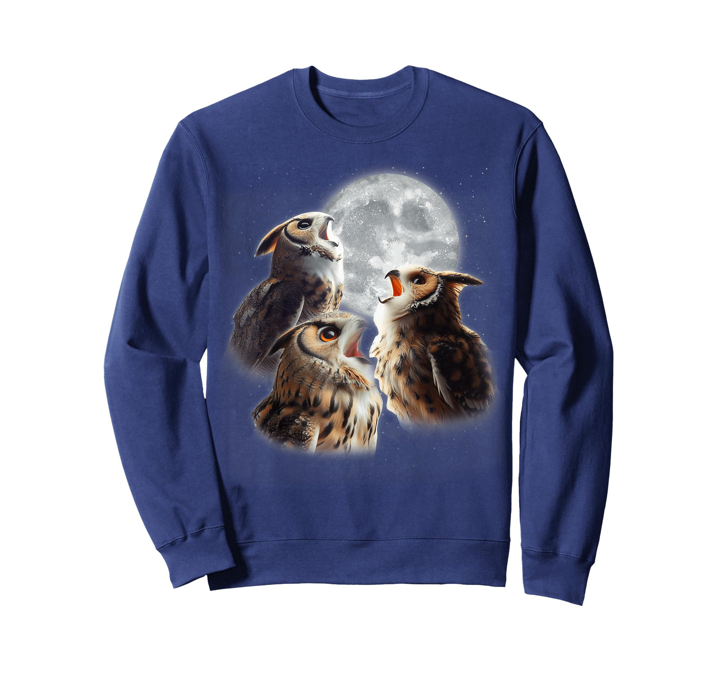3 Owls Howling At The Moon Funny Night Owl Lover Birdwatcher T-Shirt