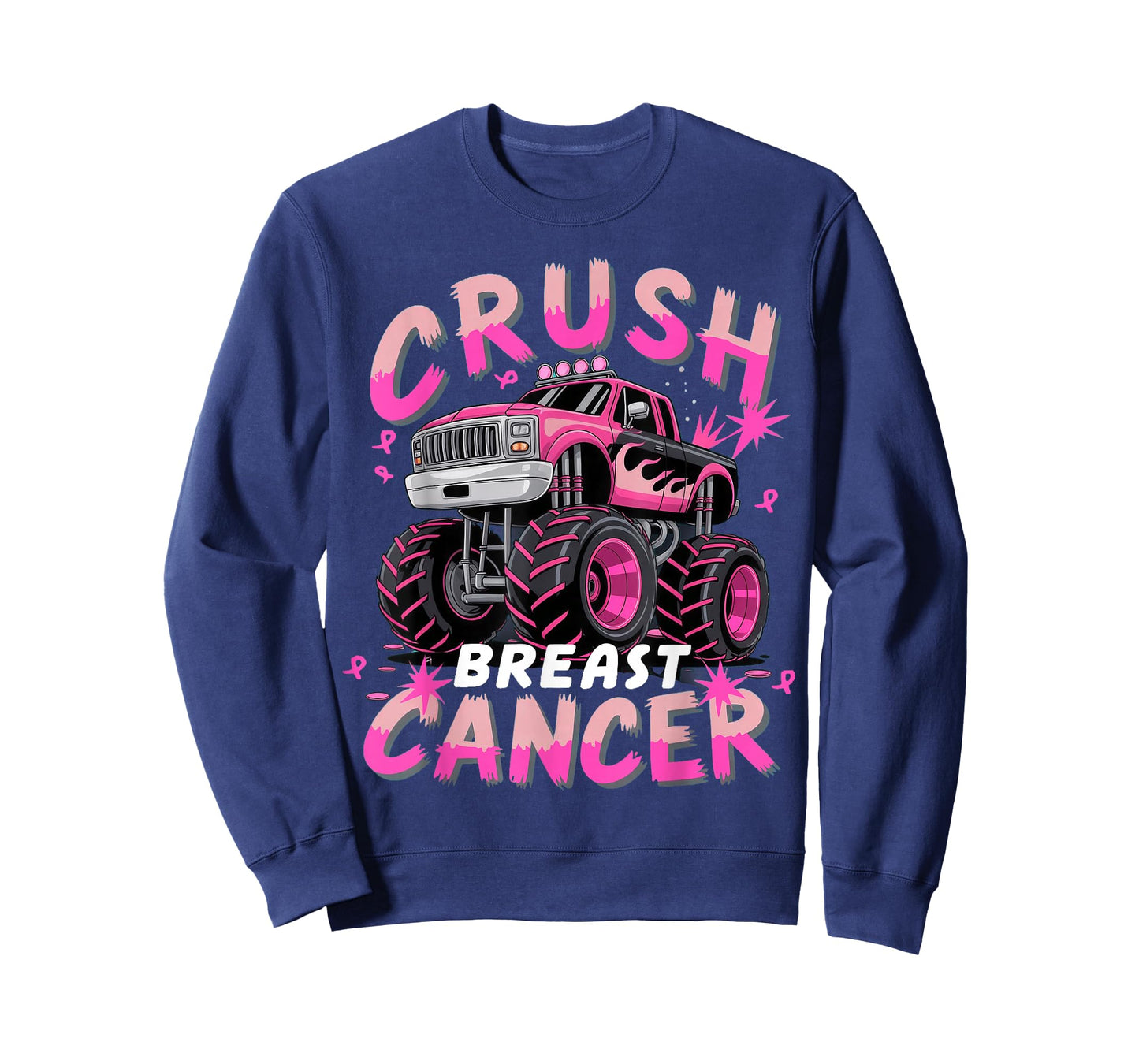 Crush Breast Cancer Monster Truck Girls Boys Pink Awareness T-Shirt