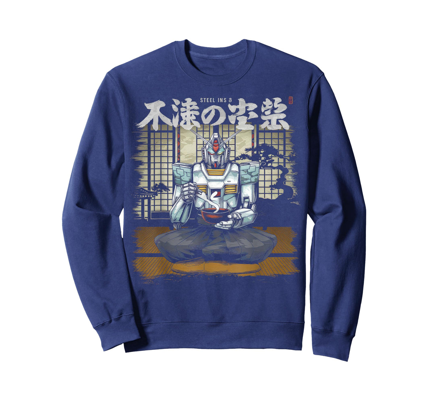 Mecha Tshirt Japanese Mecha Robot Head Anime Art Ukiyo-E T-Shirt