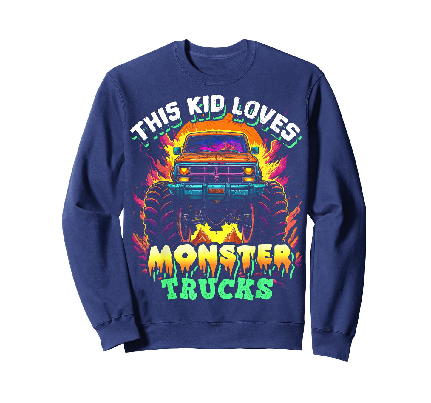 Monster Truck for Toddlers, Kids Monster Truck Vintage Retro T-Shirt