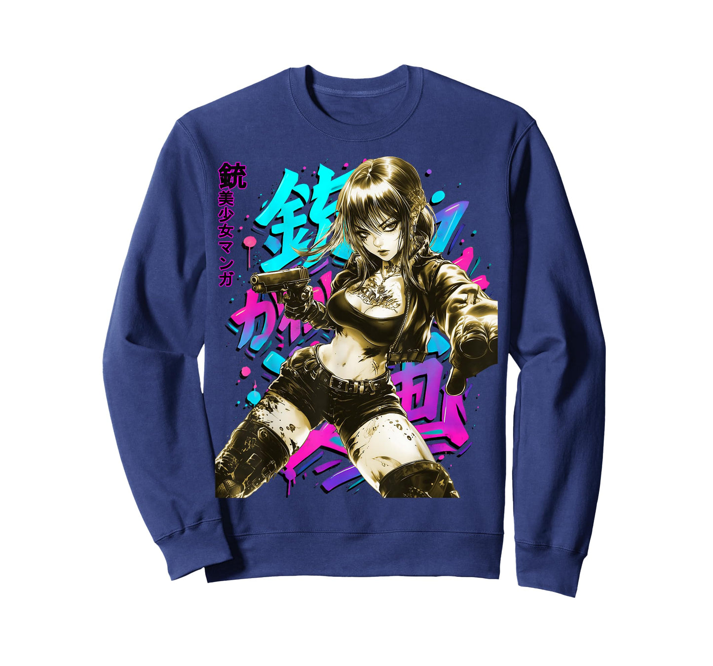 Anime Waifu Sketch Line Art Manga Graffiti Graphic T-Shirt