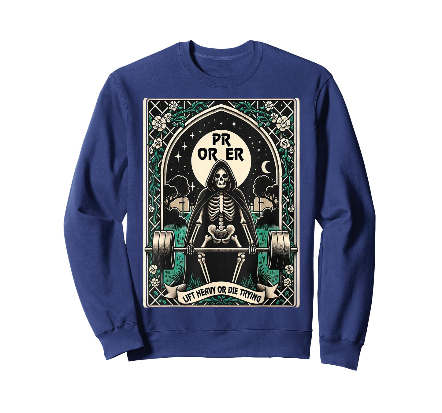 Skeleton Gym, Halloween Pump Cover, PR OR ER Card Tarot Tee T-Shirt