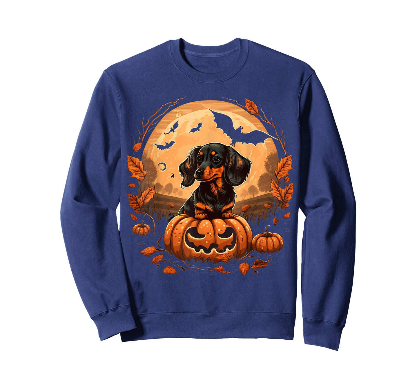Pumpkin Dachshund costume on Dachshund Halloween T-Shirt