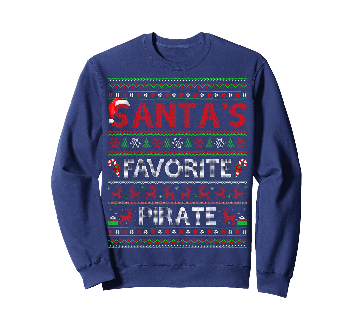 Santa Favorite Pirate Ugly Christmas Sweaters Funny Xmas T-Shirt