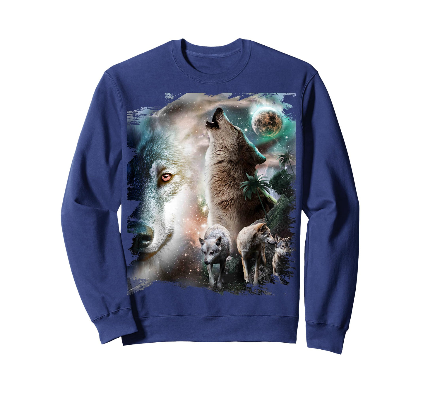 Space Wolves Wolf Howling At Moon T-Shirt
