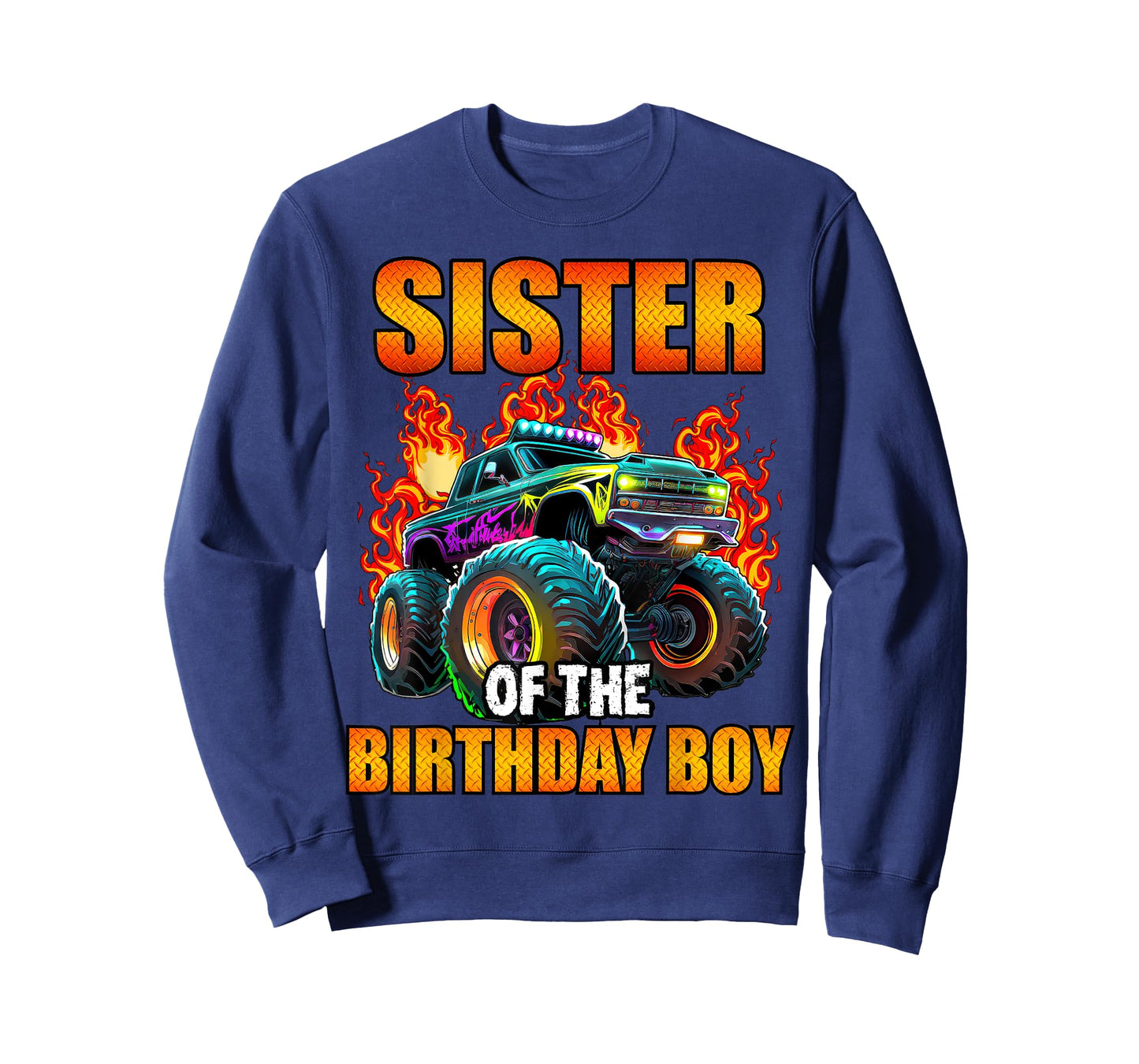 Sister of the Birthday Boy Monster Truck Birthday Party T-Shirt