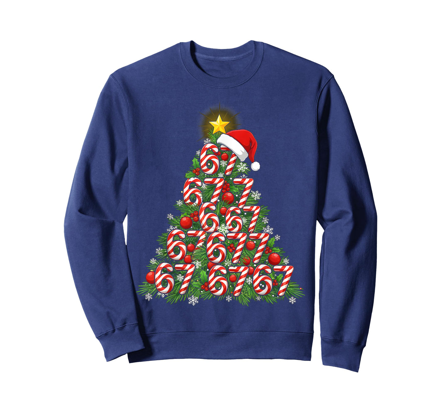 67 Christmas Tree Candy Cane Holiday Six Seven Meme Xmas T-Shirt