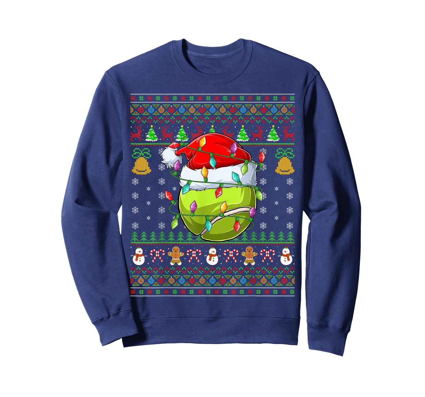 Tennis Ball Ugly Christmas Sweater Sports Player Funny Xmas T-Shirt