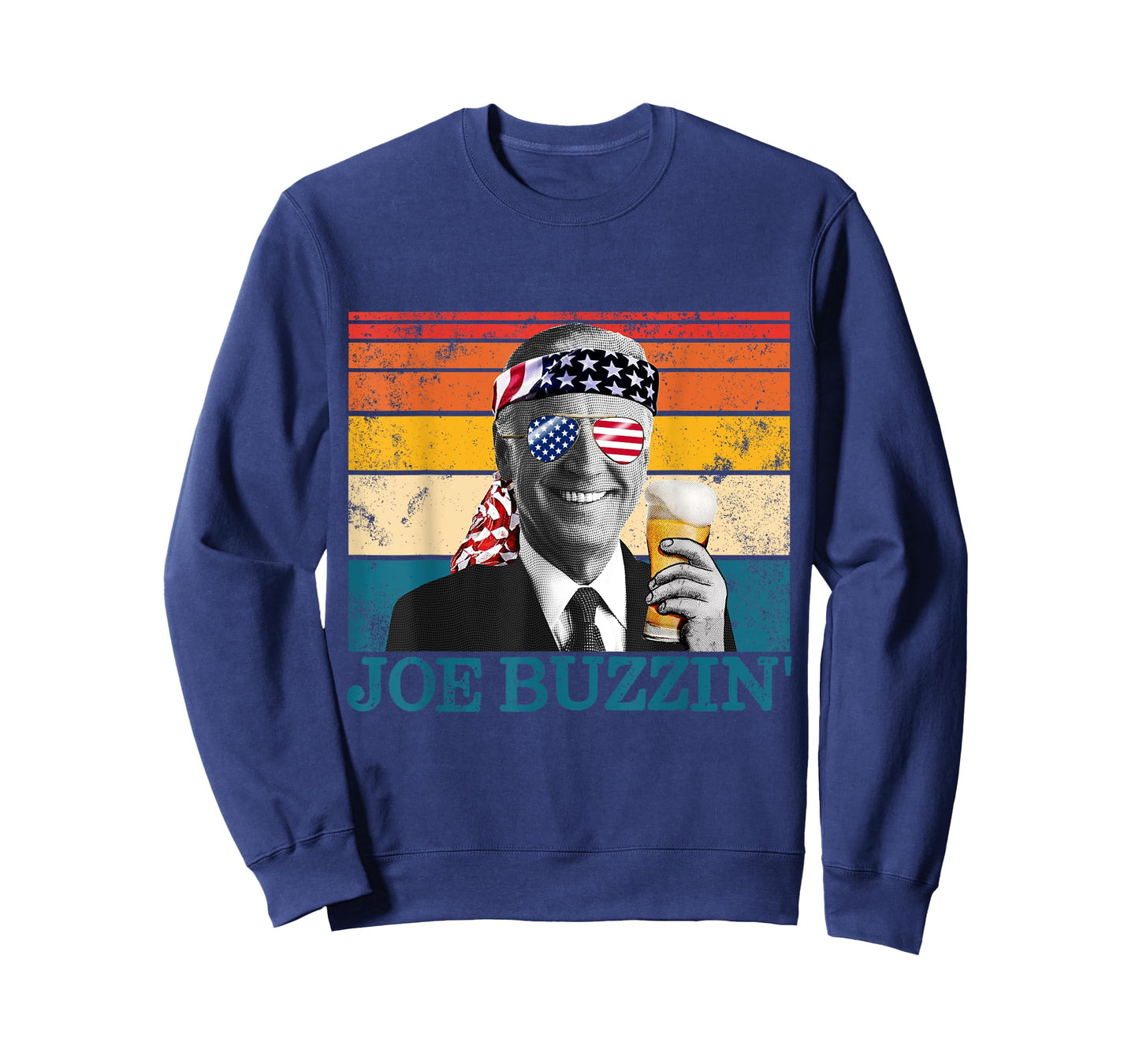 Joe Buzzin' 4th Of July Retro Drinking President Joe Biden T-Shirt for Women Men