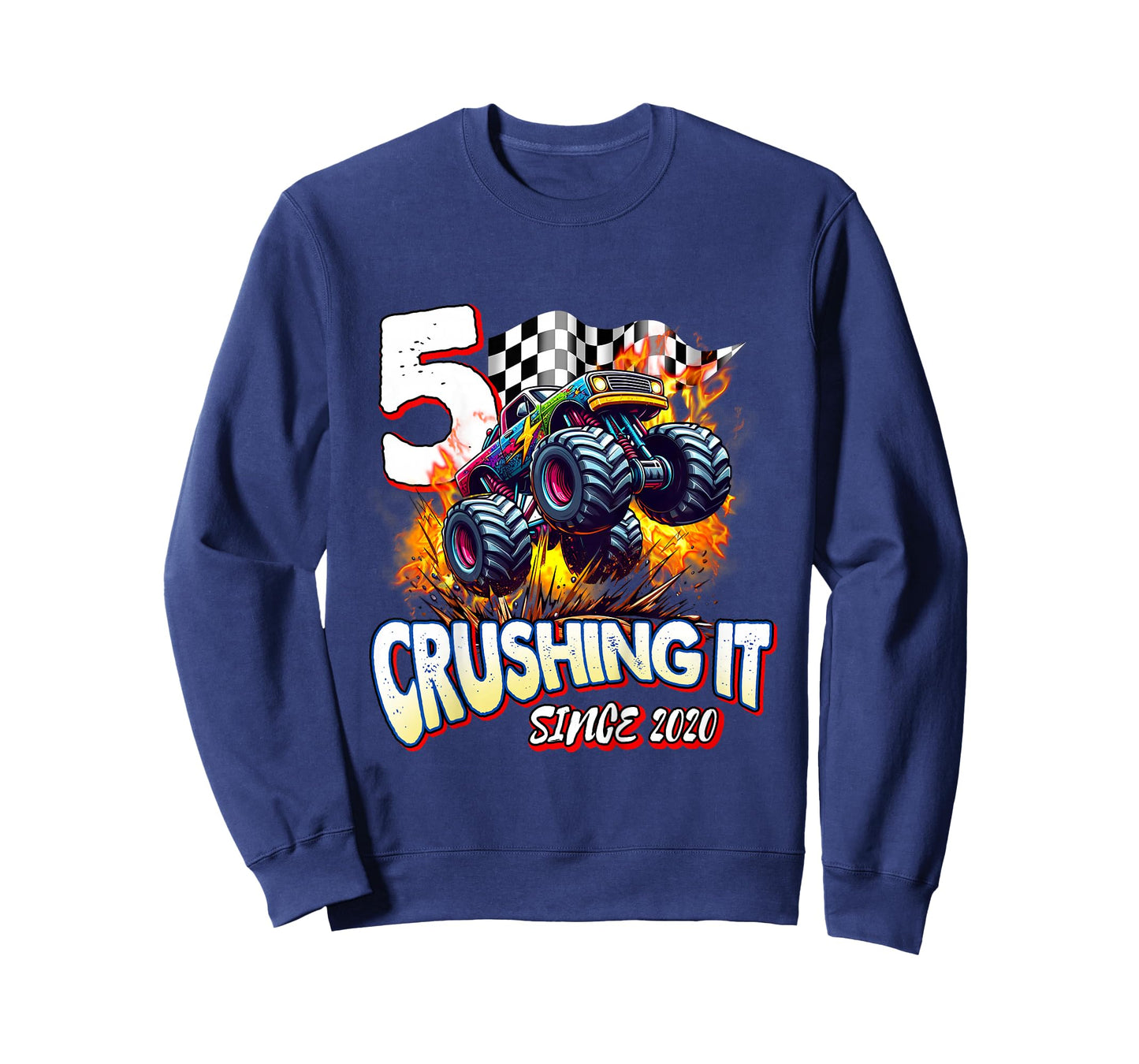 Kids Birthday Monster Truck 5 year Old Boys 5th Party Born 2020 T-Shirt
