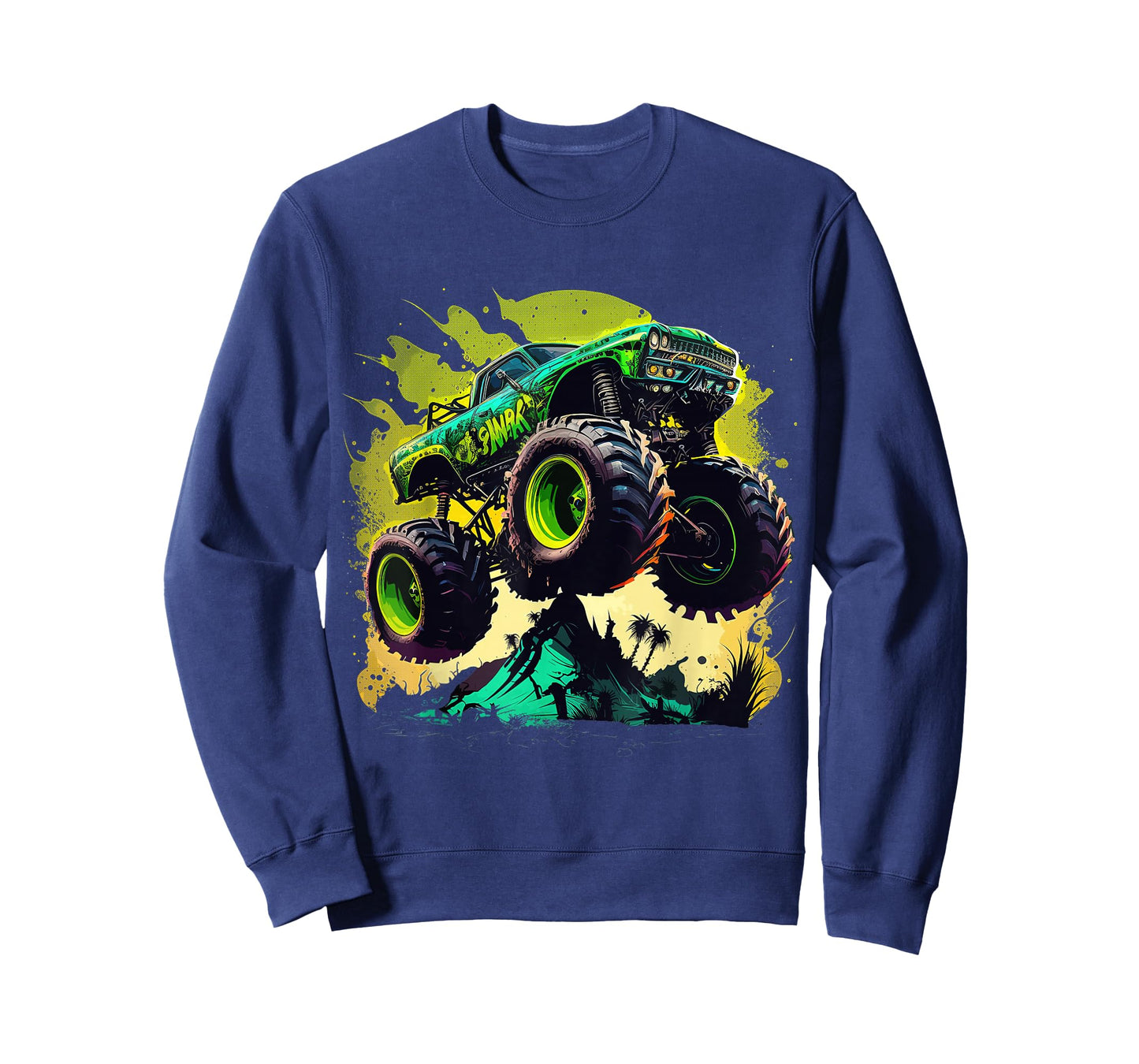 Retro Vintage Monster Truck Retro Sunset Monster Truck Boys T-Shirt