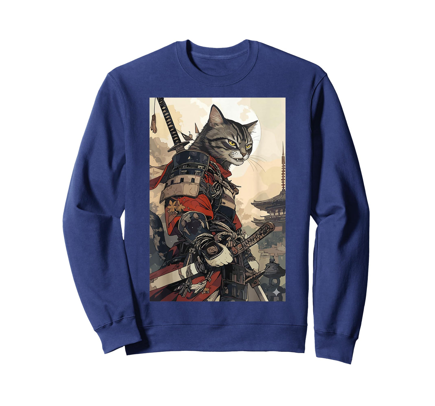 Samurai Cat Shirts for Women Men Vintage Graphic Japanese T-Shirt