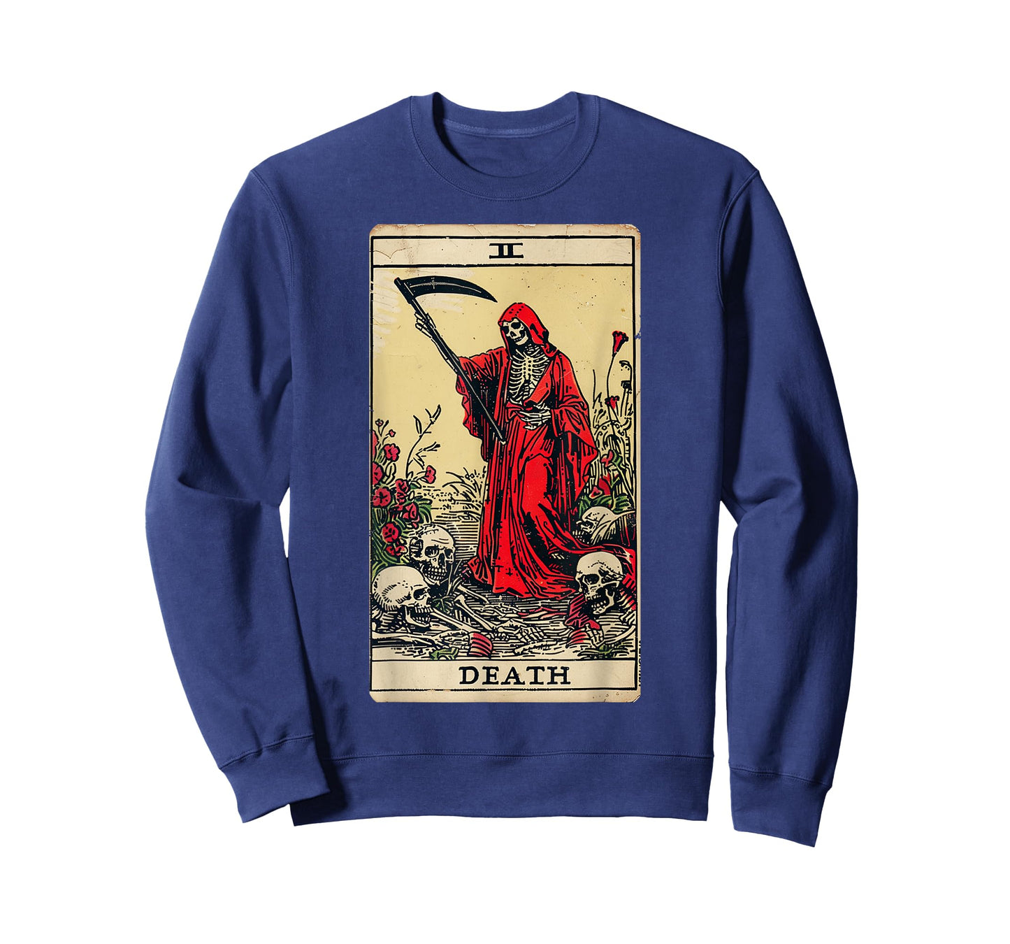 Vintage Death Tarot Card Black Gothic Skull Dead Reaper Grim T-Shirt