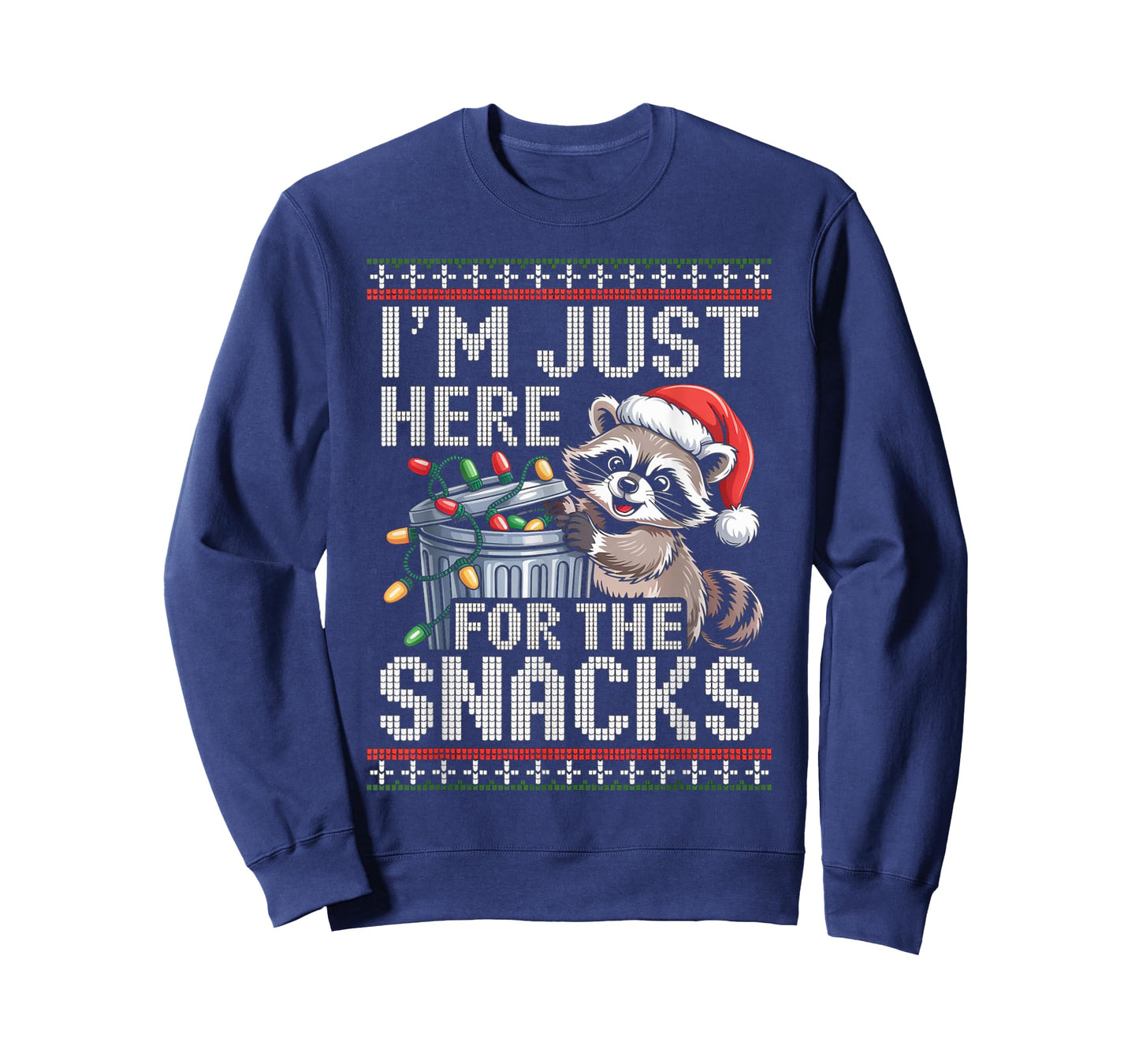 I’m Just Here for The Snacks Raccoon Christmas Ugly Sweater T-Shirt