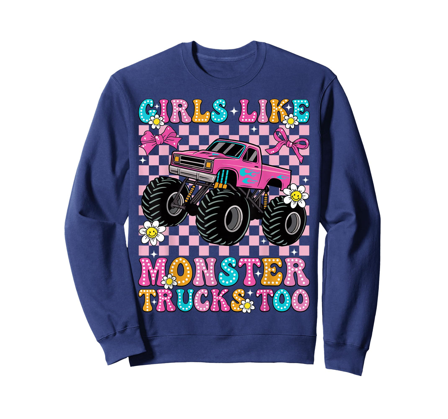 Girls Like Monster Trucks Too Groovy Monster Truck Girls T-Shirt