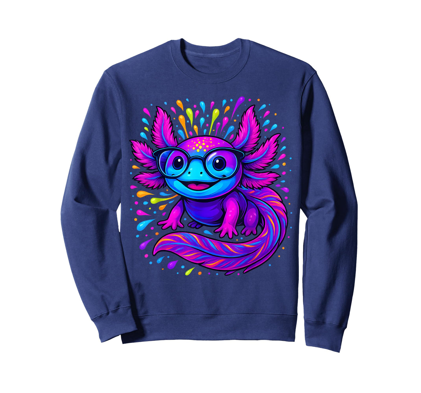 Axolotl Beautiful Colorful Art Axolotl Men Women Kids T-Shirt