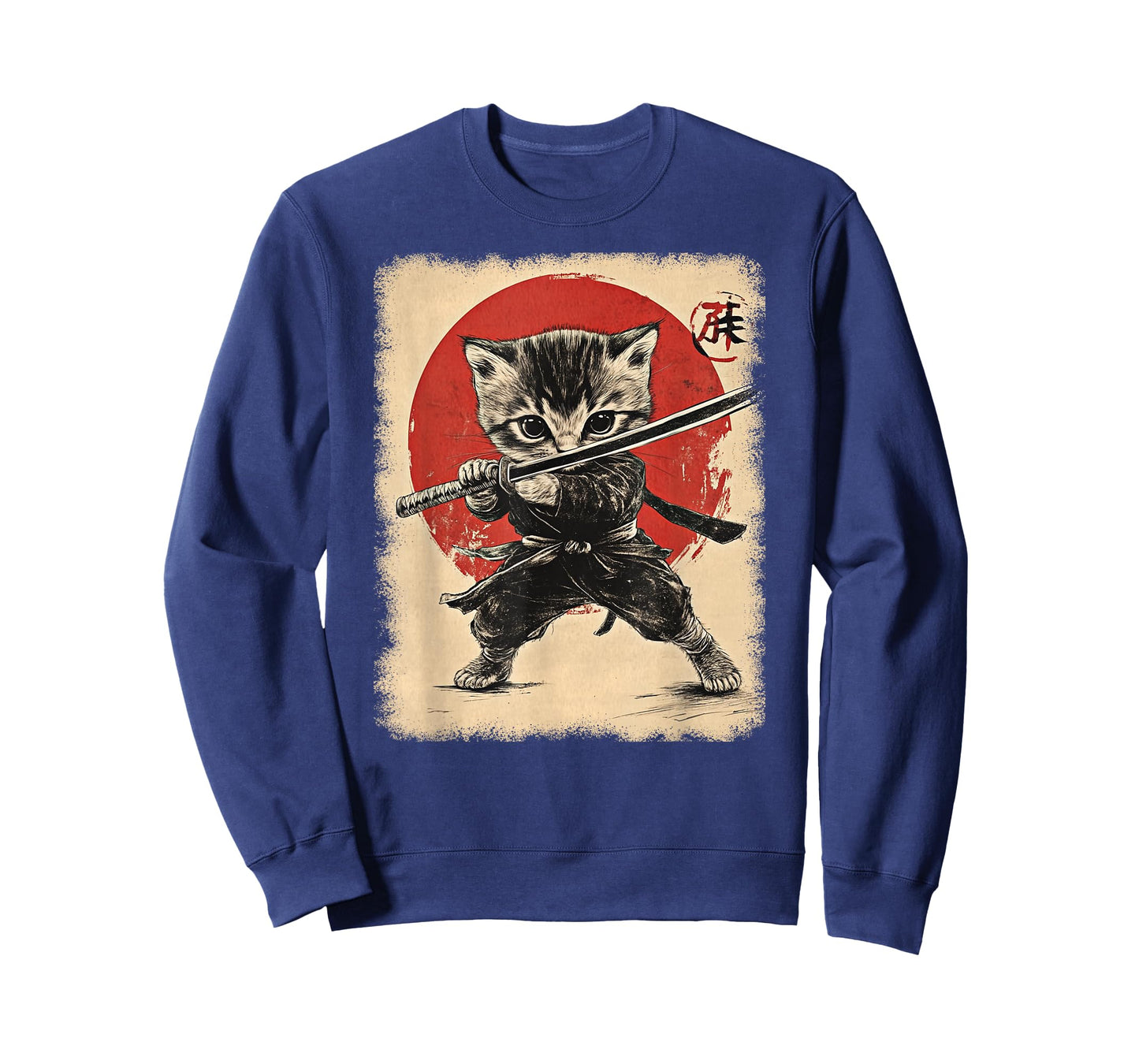Japanese Samurai Kitten Kawaii Ninja Cat T-Shirt