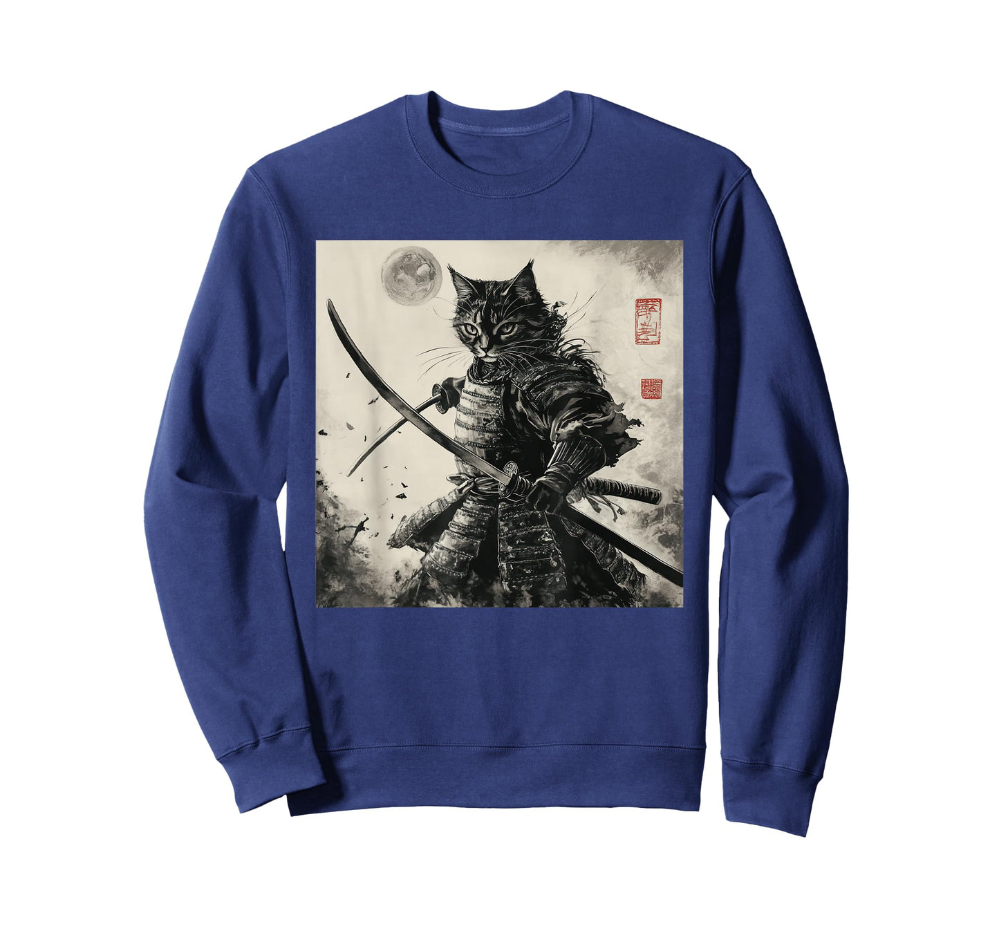 Funny Cat Japanese Samurai Ukiyo-E Art T-Shirt