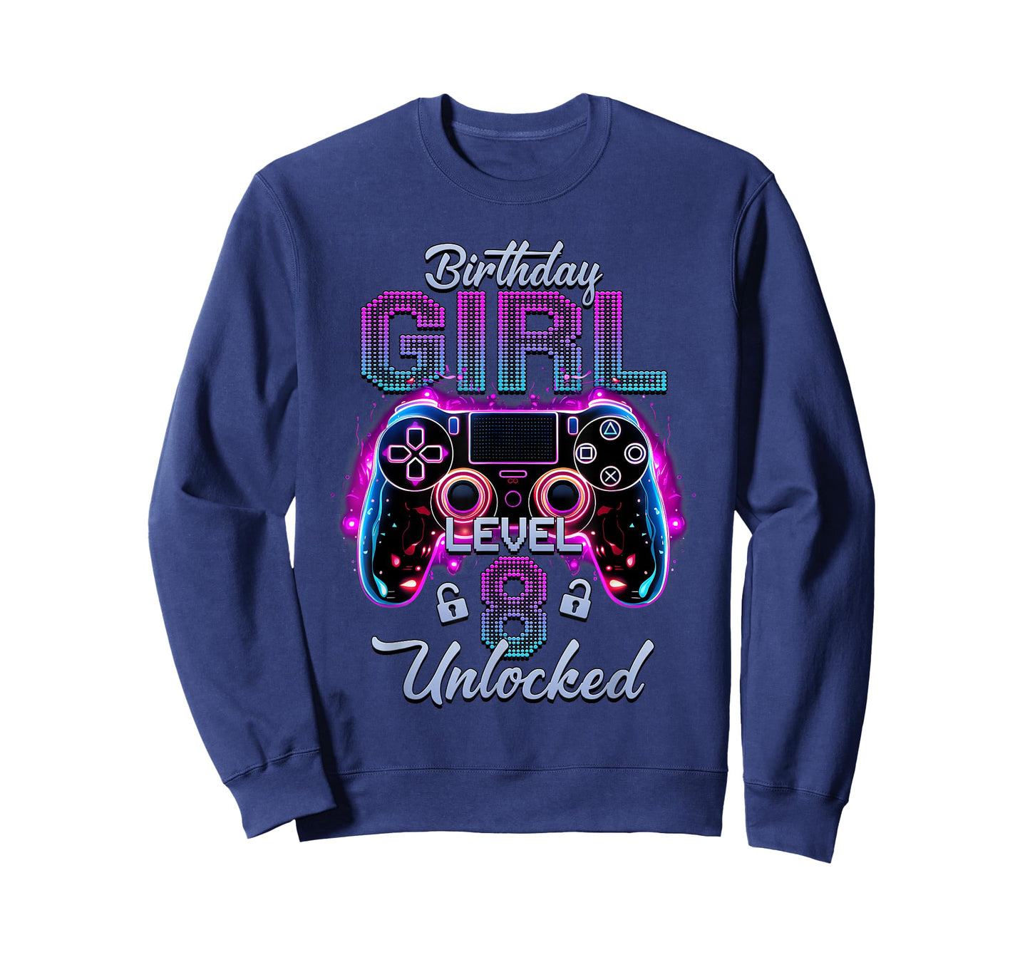 Gamer Girl Level 8 Unlocked Video Gaming 8th Birthday Gifts T-Shirt