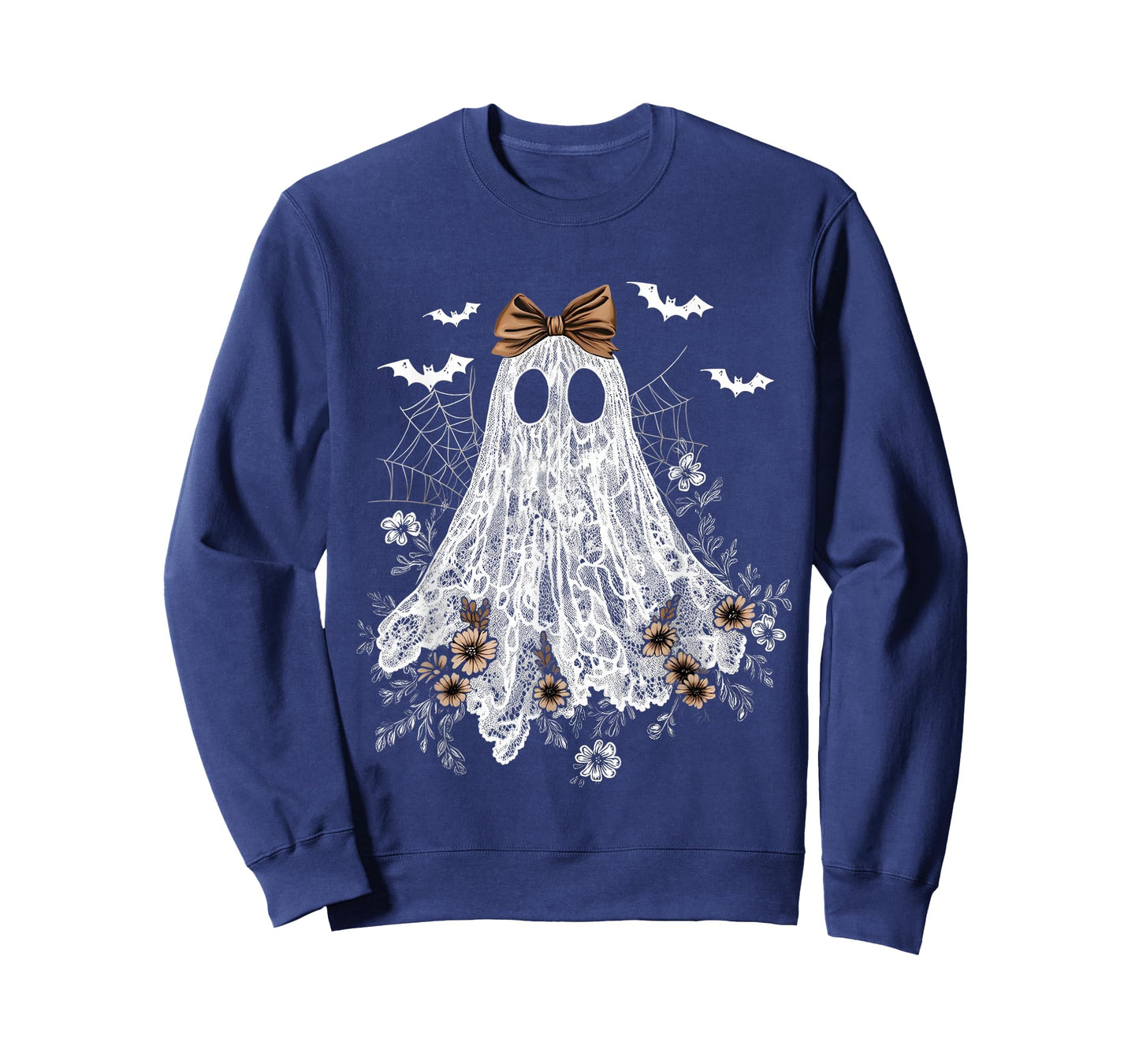 Halloween Shirt Floral Ghost Halloween Costume Girls Women T-Shirt