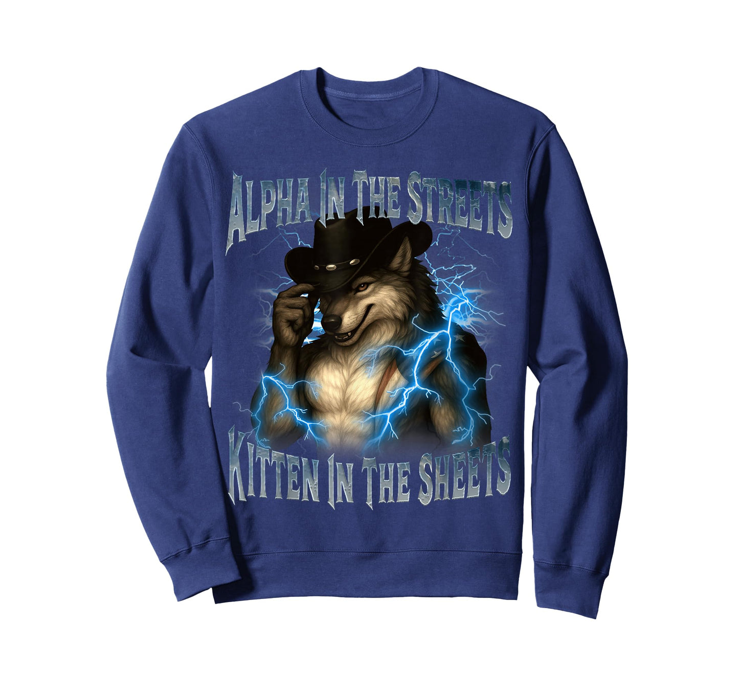 Alpha In The Streets Kitten In Sheets Funny Werewolf Wolf T-Shirt