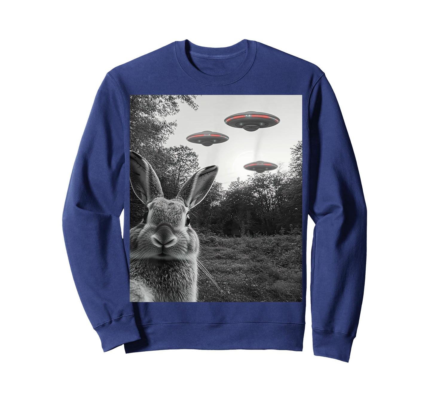 Rabbit Selfie With Alien UFO Men Women Boys Girls Kids T-Shirt