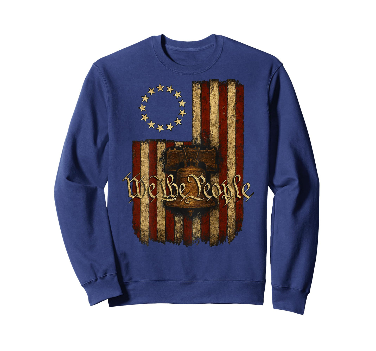 On Back Patriotic Betsy Ross Flag Liberty Bell We The People T-Shirt
