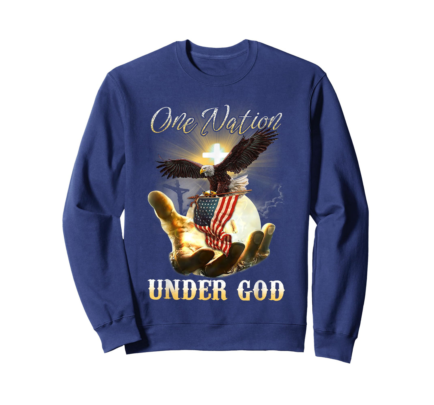 Eagle USA Christian Patriot One Nation Under God T-Shirt Small