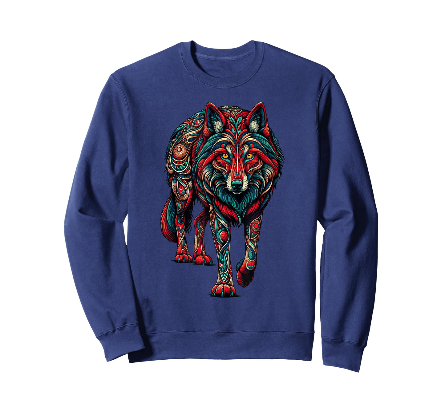 Mandala Art Red Wolf Lover Wolves T-Shirt