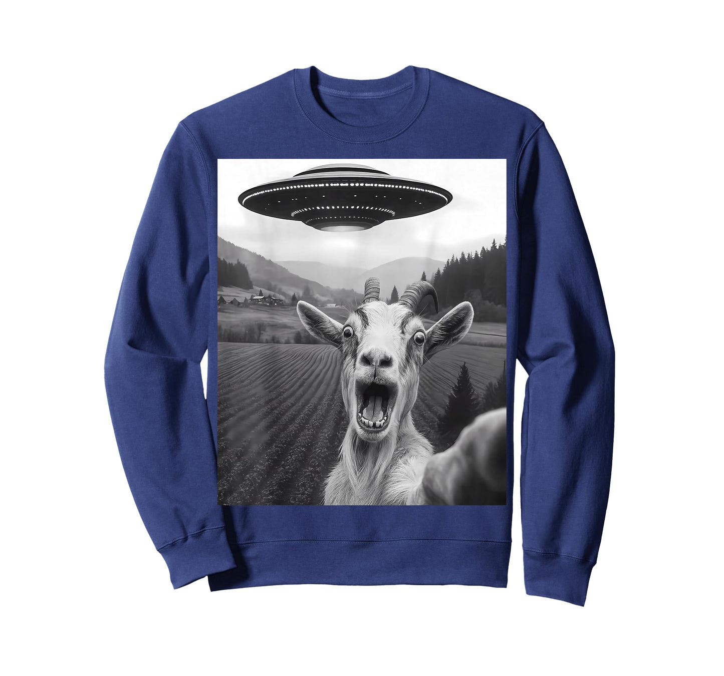 Funny Alien UFO Goat Abduction Selfie T-Shirt