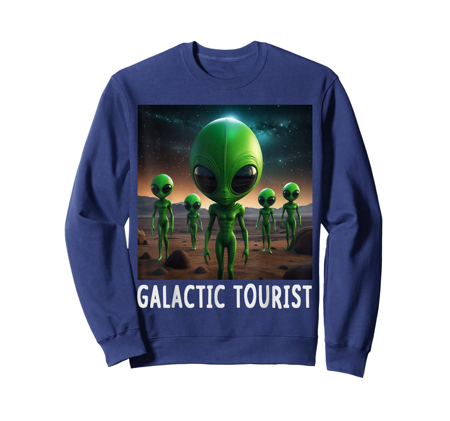 Funny Aliens Galactic Tourist Spaceship UFO Men Women Kids T-Shirt
