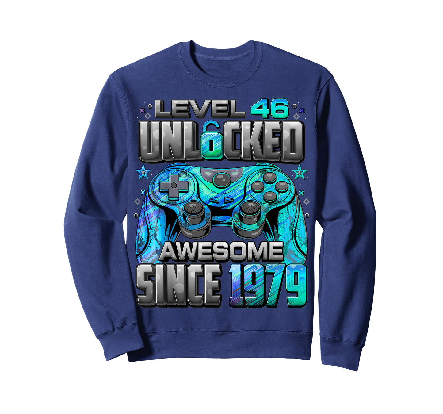 Level 46 Unlocked Awesome Since 1979 46th Birthday Gaming T-Shirt