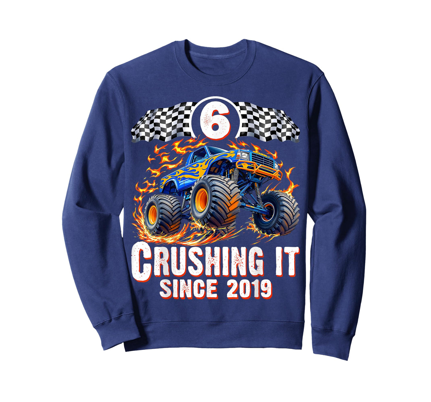 Birthday Monster Truck 6 year Old Boys 6th Party Born 2019 T-Shirt