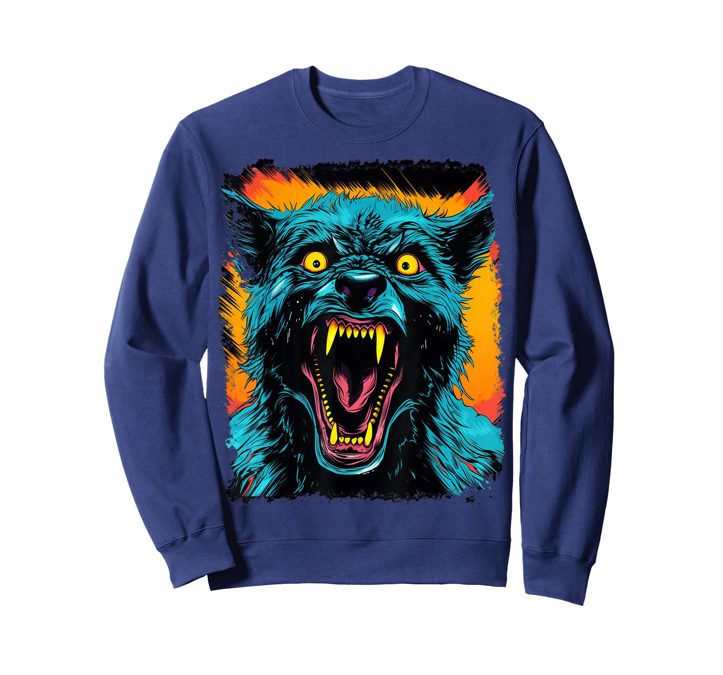 FrightNightFits Werewolf Halloween Graphic T-Shirt - Black, Unisex-Adults & Kids, Short Sleeve, Small