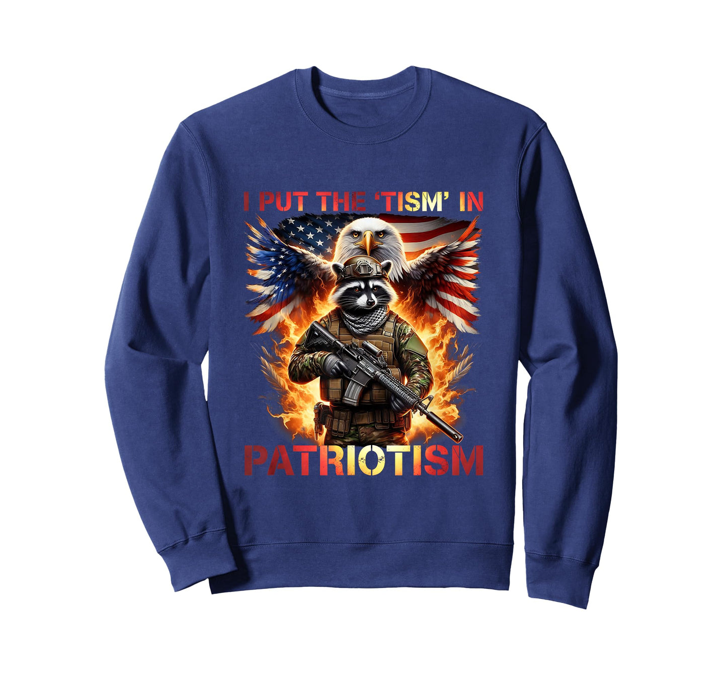 Raccoon USA Flag Put The “Tism” in Patriotism Retro Eagle T-Shirt
