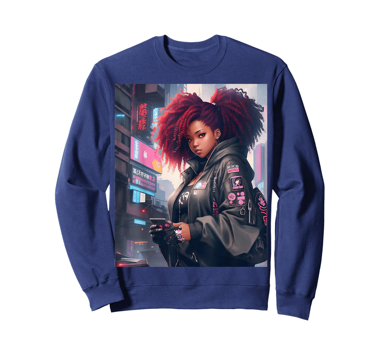 Black Anime Girl Kawaii Waifu Aesthetic T-Shirt