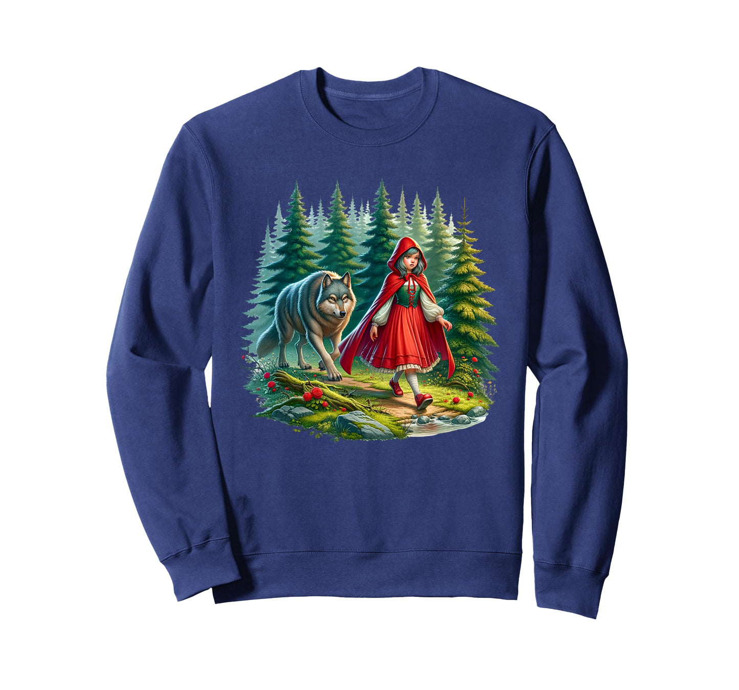 Little Red Riding Hood Stalked by Wolf Halloween Costume T-Shirt