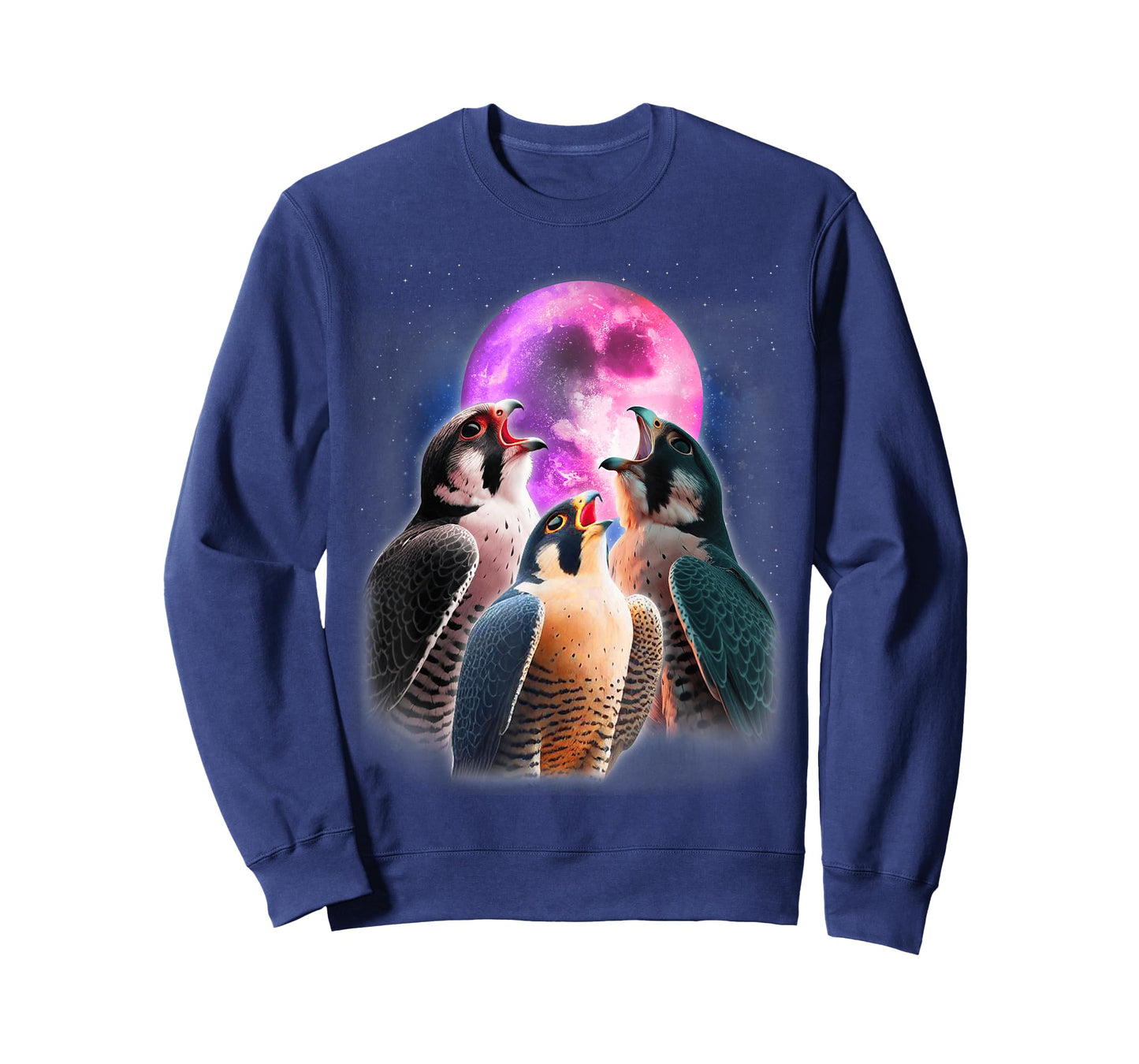 3 Peregrine Falcon Howling At The Moon Funny Hawk Bird Lover T-Shirt